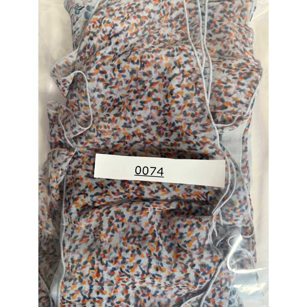 Kensie Floral Empire Waist Ruffle Mini Dress Blue Orange White Size Medium - Picture 4 of 4